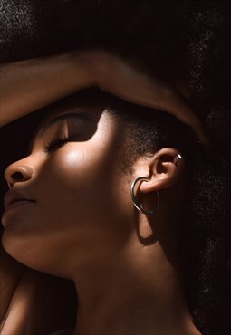 Flat Upper Ear Cuff Silver