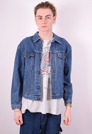 CARRERA MENS VINTAGE DENIM JACKET LARGE BLUE 90'S
