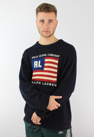 RALPH LAUREN POLO JEANS FLAG KNITTED JUMPER