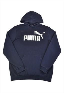 Vintage Puma Hoodie Sweatshirt Blue Ladies Small