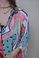80S OVERSIZED FESTIVAL SHIRT, MULTICOLOR ABSTRACT PATTERN 
