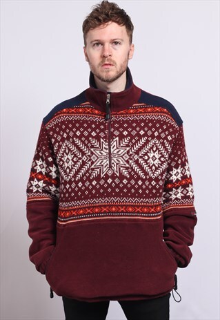 VINTAGE HALF ZIP FLEECE TOP