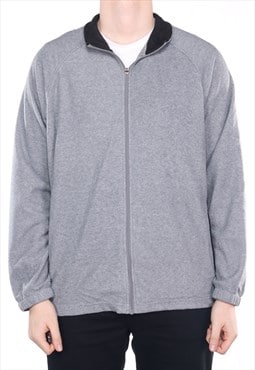 Starter - Grey Zipped Fleece with Embroidered Sleeve - XLarg