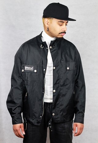 VINTAGE BELLSTAFF BLACK BIKER MOTORCYCLE JACKET