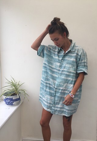 CRAZY PATTERNED OVERSIZED RETRO VINTAGE UNISEX FESTIVAL SHIR
