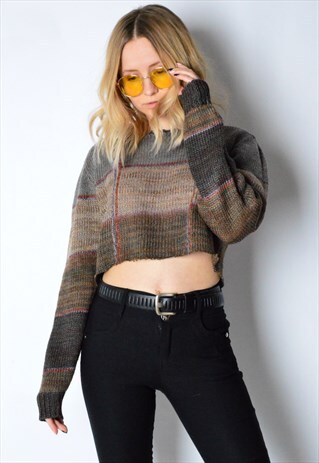 REWORKED VINTAGE 90S GRUNGE CROPPED JUMPER