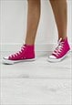 justyouroutfit High Top Canvas Trainers Fuchsia