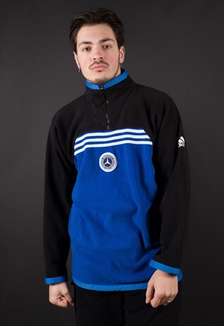 VINTAGE COLOR BLOCK MERCEDES 3 STRIPE FLEECE BY ADIDAS