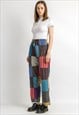 HIPPIE PATCHWORK ABSTRACT PATTERN VINTAGE COTTON PANTS 5904