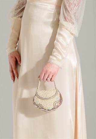 VANITY FAIR ANTIQUE VINTAGE 1920S BEADED BRIDAL HANDBAG