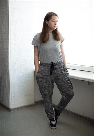 VINTAGE 90'S GREY ELASTIC WAISTED SWEATS