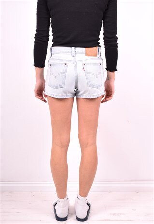 LEVI'S WOMENS VINTAGE DENIM SHORTS W28 BLUE 90'S
