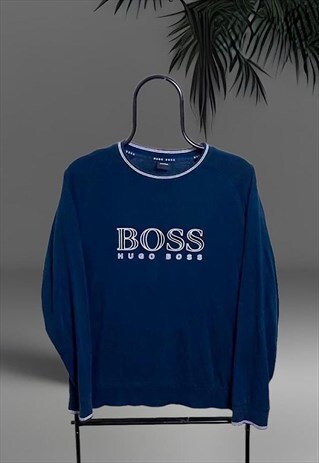 HUGO BOSS NAVY & SILVER SWEATER