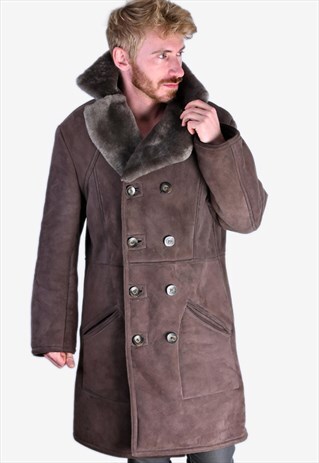 SUEDE SHEARLING COAT