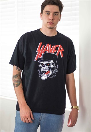 VINTAGE SLAYER ROCK T-SHIRT 90S X 6.5