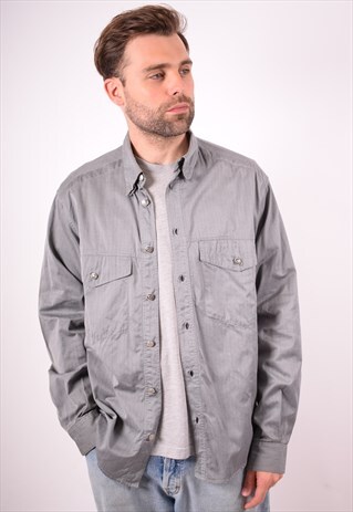 VERSACE MENS VINTAGE SHIRT XL GREY 90S