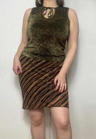 VINTAGE 90S GOLD LUREX SPARKLY GLITTER PARTY TOP