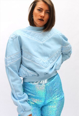 BABY BLUE CROP OVERSIZED JUMPER