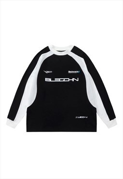 Motor sport sweatshirt racing jumper utility top in black