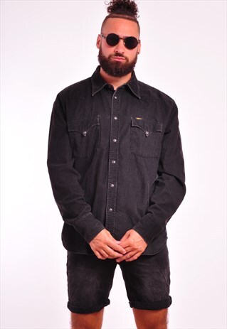VINTAGE LEE CORD 90S BLACK SHIRT