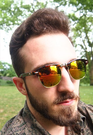 ORANGE REFLECTIVE LENS UNISEX SUNGLASSES