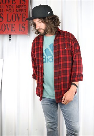 VINTAGE CHECK FLANNEL OVERSIZED GRUNGE INDI SHIRT