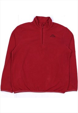 Kappa 90's Quarter Zip Sweatshirt Large Burgundy Red