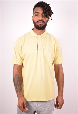 POLO RALPH LAUREN MENS VINTAGE POLO SHIRT LARGE YELLOW 90S