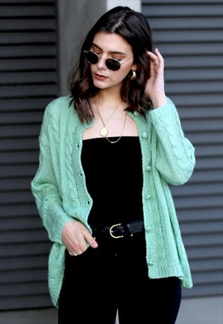 ESSETNIAL MINT GREEN CARDIGAN