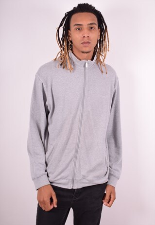 REEBOK MENS VINTAGE TRACKSUIT TOP JACKET XL GREY 90S