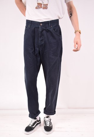 AVIREX MENS VINTAGE TROUSERS W36 L30 NAVY BLUE 90S