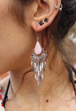 PERUVIAN ROSE QUARTZ GEMSTONE EARRINGS