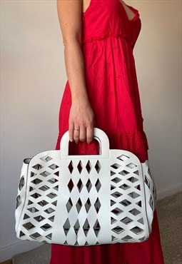 Vintage Perforated White Bag