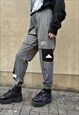 CARGO POCKET JOGGERS REFLECTIVE BEAM UTILITY OVERALLS GREY