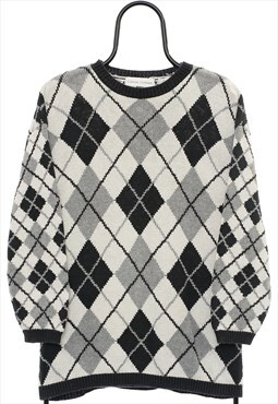 Vintage Casual Corner Cream Argyle Jumper Womens