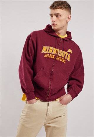 VINTAGE MINNESORTA GOLDEN GOPHERS ZIP-UP HOODIE