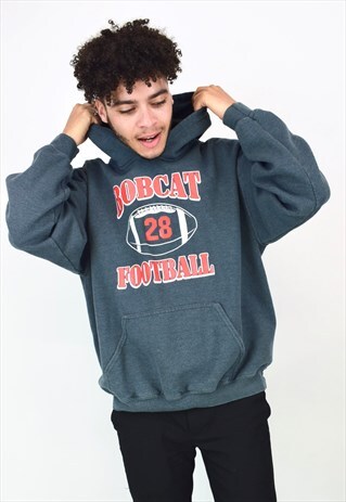 VINTAGE 90'S GREY & RED HOODIE