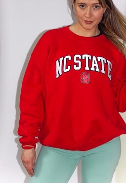 Vintage 90's NC State Thick Soft Knit Oversized Sweater