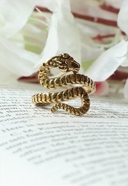 Gold Snake Wrap Ring Fully Adjustable