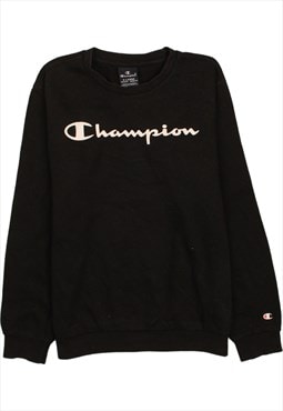 Champion 90's Spellout Crew Neck Sweatshirt XLarge Black