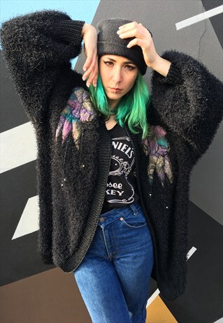 VINTAGE OVERSIZED SHAGGY CARDIGAN