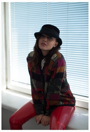 VINTAGE 80'S PATCH PATTERNED JACKET