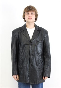 ROCK'N BLUE UK 42 US Genuine Leather Over Coat Jacket Blazer