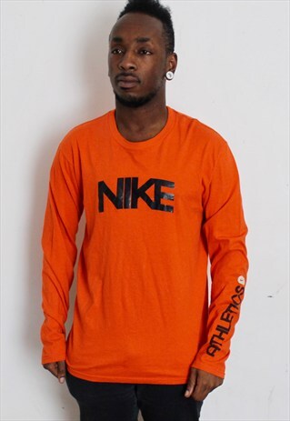 VINTAGE ORANGE LONG SLEEVE NIKE T-SHIRT MEDIUM
