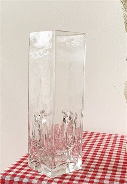 SEA GLASBRUK crystal glass Vintage 70s mid century vase