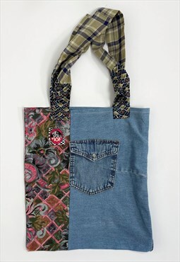 The tote bag - denim and pink