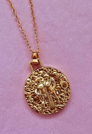 PERSONALISED ZODIAC GEMINI 18K GOLD PLATED NECKLACE