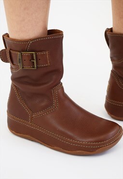  FitFlop Boots in Brown Leather Chunky Style