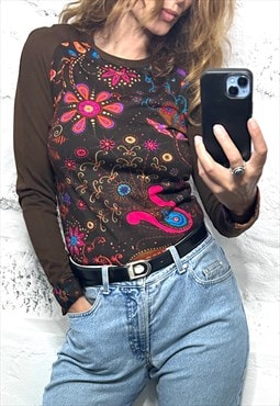 70s Floral Top - Small
