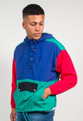 90'S COLOUR BLOCK WINDBREAKER JACKET